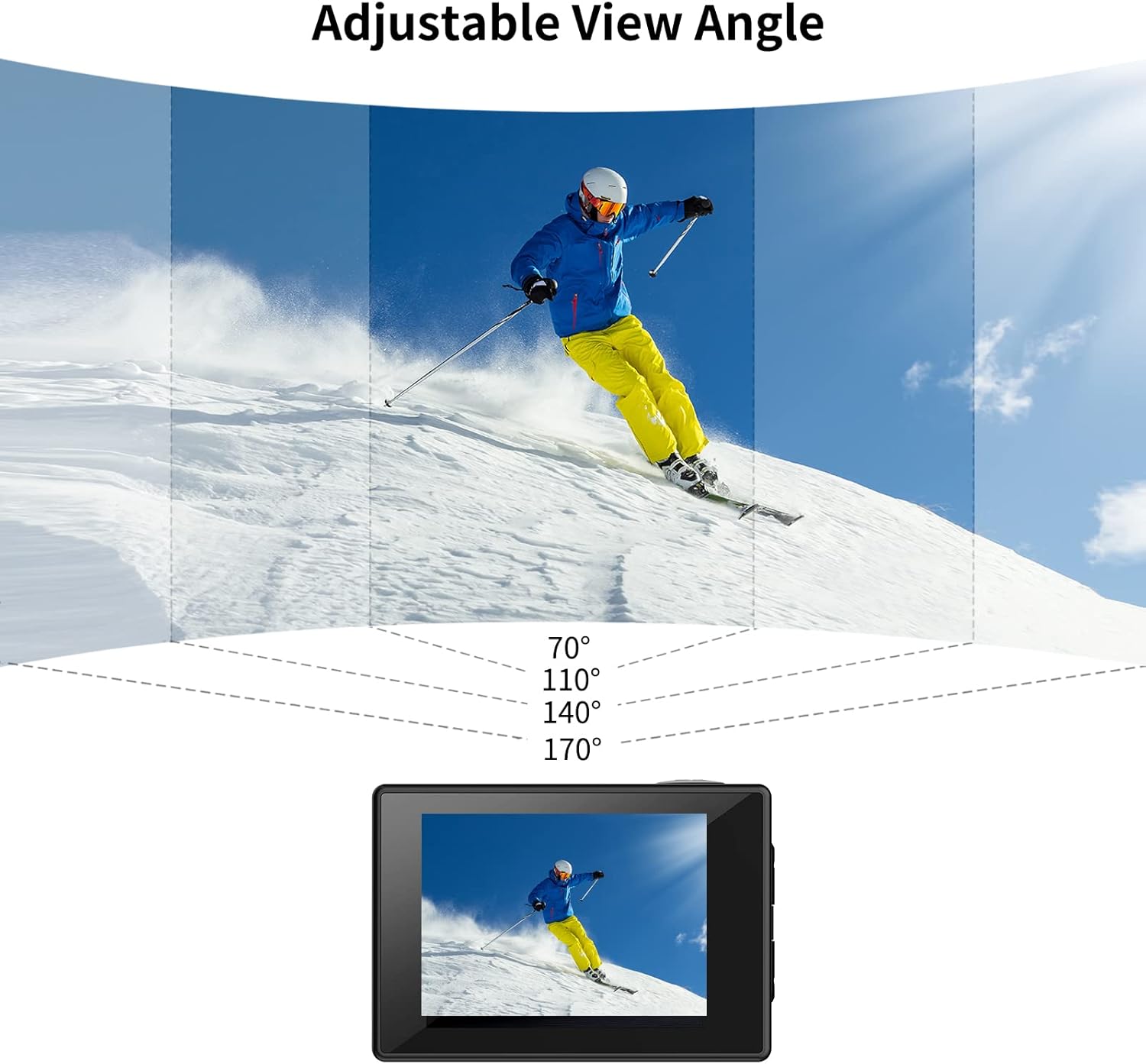 SJCAM SJ4000 Pro-Grade 4K Action Camera, 40MP OIS+EIS Stabilization Motorcycle Sport Camera, 170°FOV Waterproof Camera Underwater, 5X Zoom, Dual Batteries, 32G SD Card and Helmet Accessory Kit - Image 6